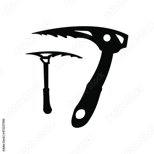 ice axe, climbing axe,Ice pick, axe for climbing, mountain tourism in flat style.