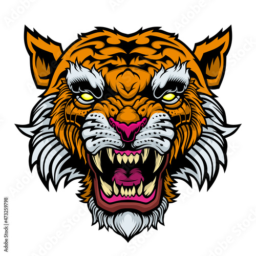 Angry Tiger Head.	
