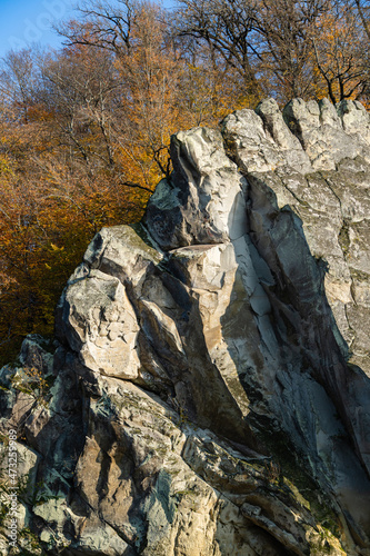 Autumn landscape with the rock 