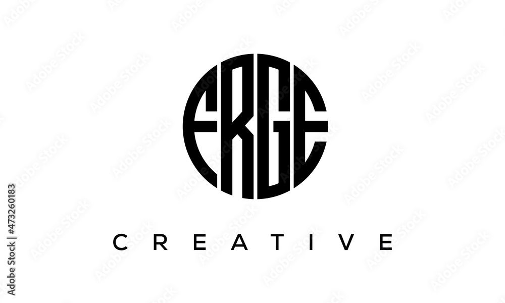 Letters FRGE creative circle logo design vector, 4 letters logo Letters FRGE creative circle logo design vector, 4 letters logo