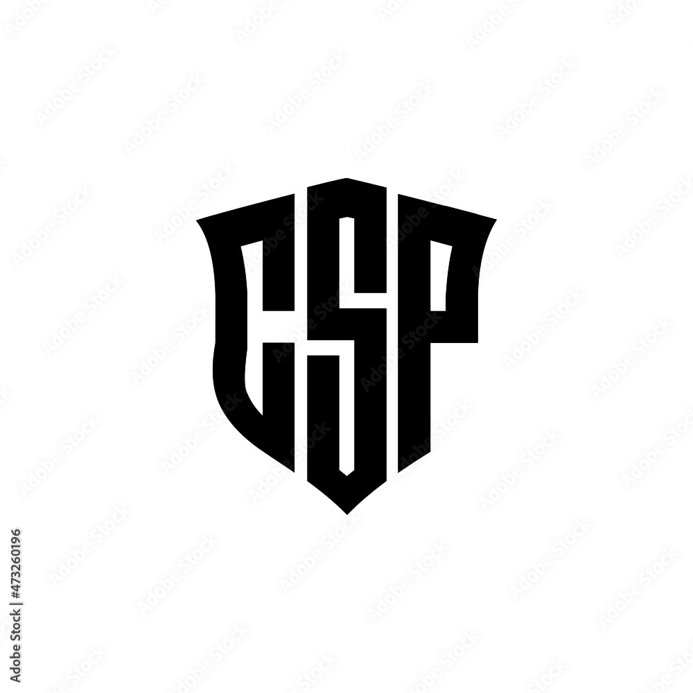 CSP letter logo design with white background in illustrator, vector ...