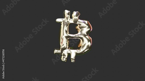 Bitcoin balloon animation loop on black 
