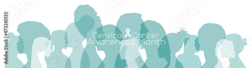 Cervical Cancer Awareness Month banner. photo