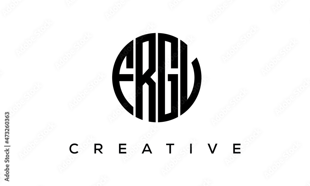 Letters FRGV creative circle logo design vector, 4 letters logo Letters FRGV creative circle logo design vector, 4 letters logo