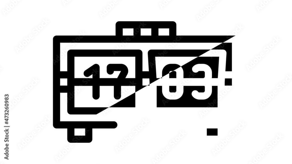 mechanical clock animated line icon mechanical clock sign. isolated on white background mechanical clock animated line icon mechanical clock sign. isolated on white background
