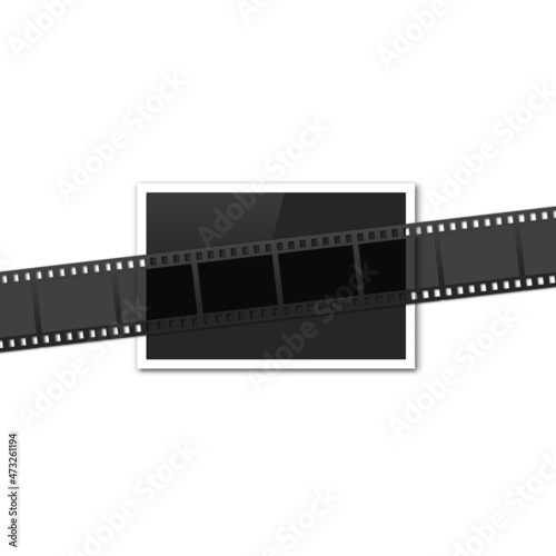Retro photo film camcorder and photography, vector illustration.
