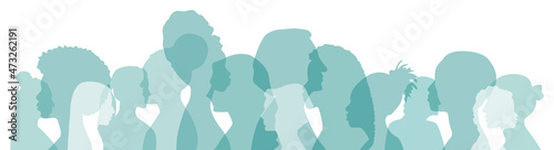 Women of different ethnicities together. Flat vector illustration.
