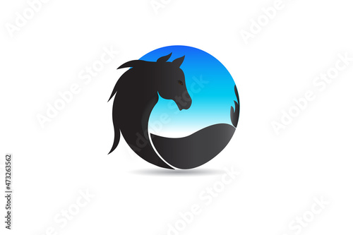 Logo of a beautiful horse silhouette vector image