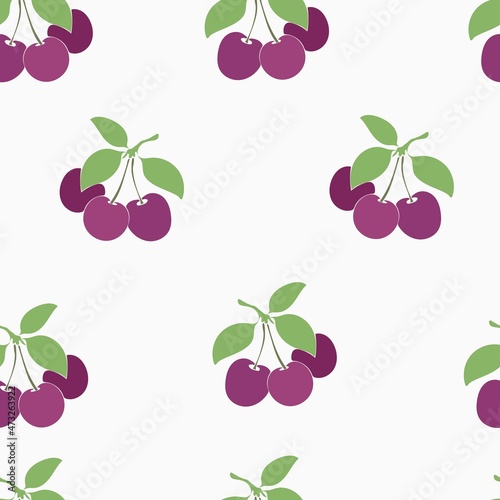 Cherry berries seamless pattern