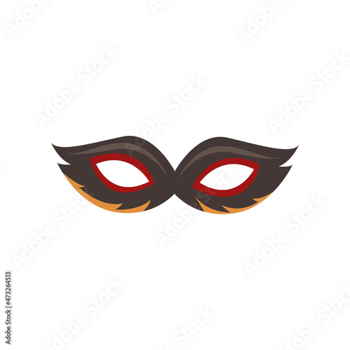 Carnival mask in flat style isolated. Vector stock illustration