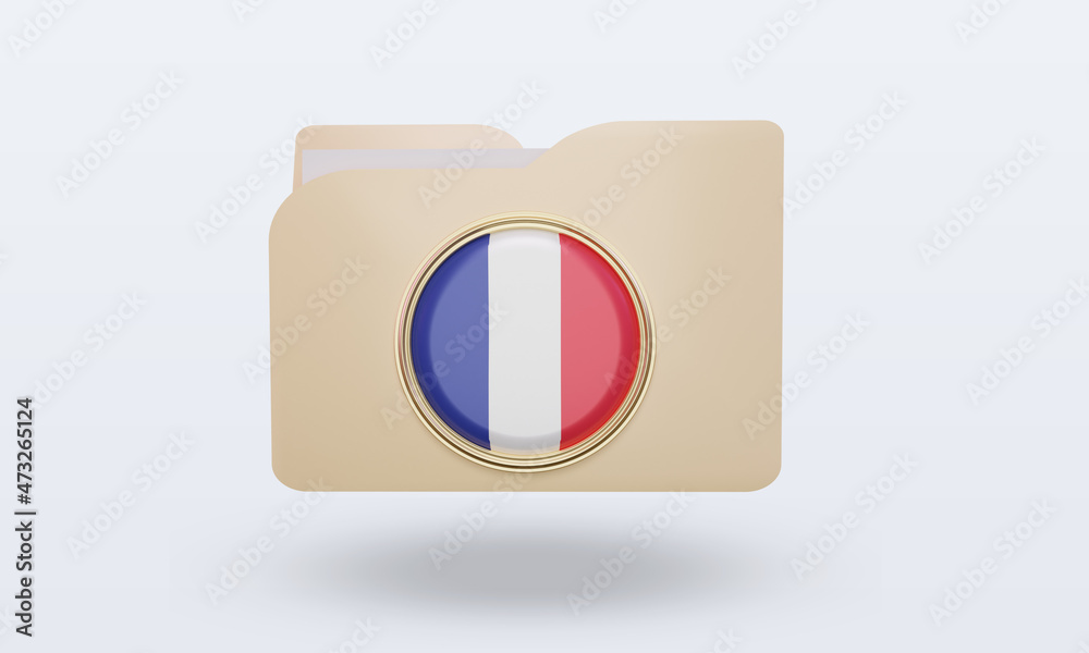 3d folder France flag rendering front view 3d folder France flag rendering front view