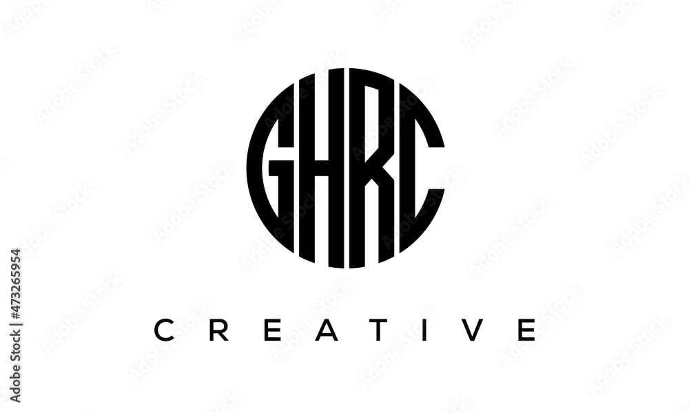 Letters GHRC creative circle logo design vector, 4 letters logo Letters GHRC creative circle logo design vector, 4 letters logo