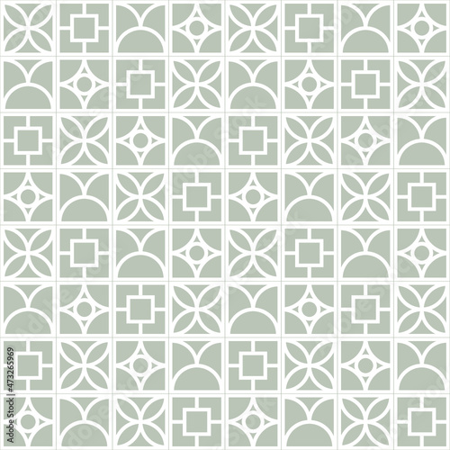 Simple geometric pattern of squares. White lines on a gray background. Vector illustration for fabric, wrapping and wallpaper