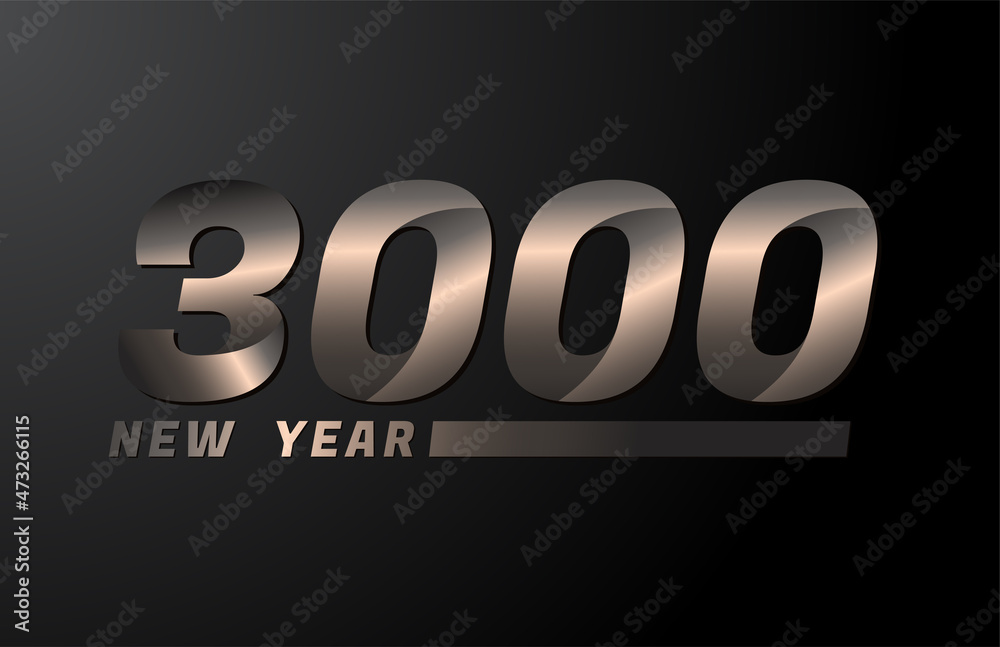 3000 Vector Isolated on Black background, 3000 new year design template 3000 Vector Isolated on Black background, 3000 new year design template