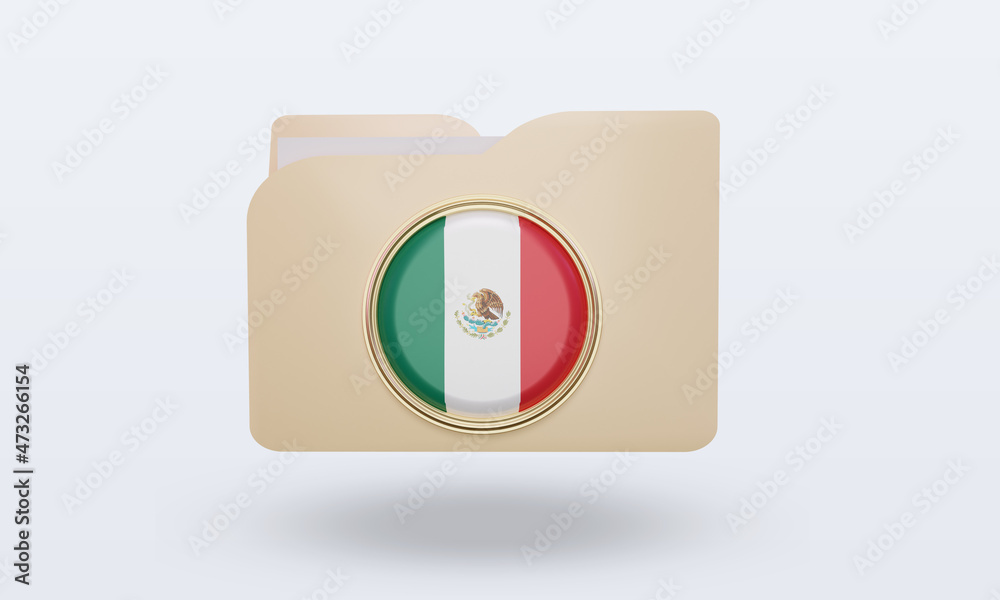 3d folder Mexico flag rendering front view 3d folder Mexico flag rendering front view