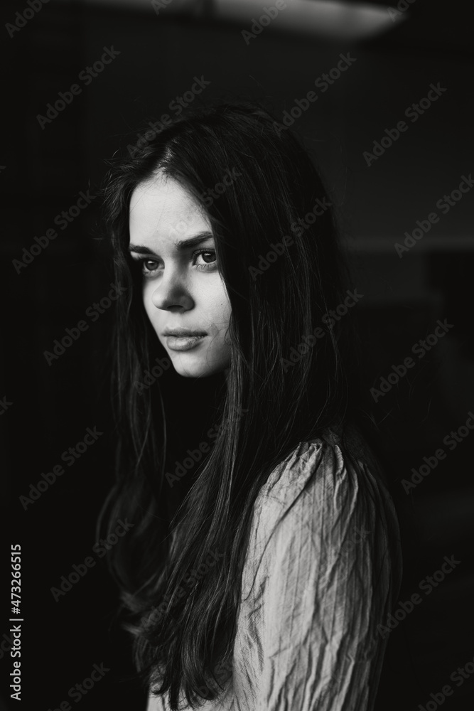 portrait of a beautiful woman long hair posing fashion charm unaltered portrait of a beautiful woman long hair posing fashion charm unaltered