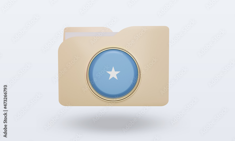 3d folder Somalia flag rendering front view 3d folder Somalia flag rendering front view