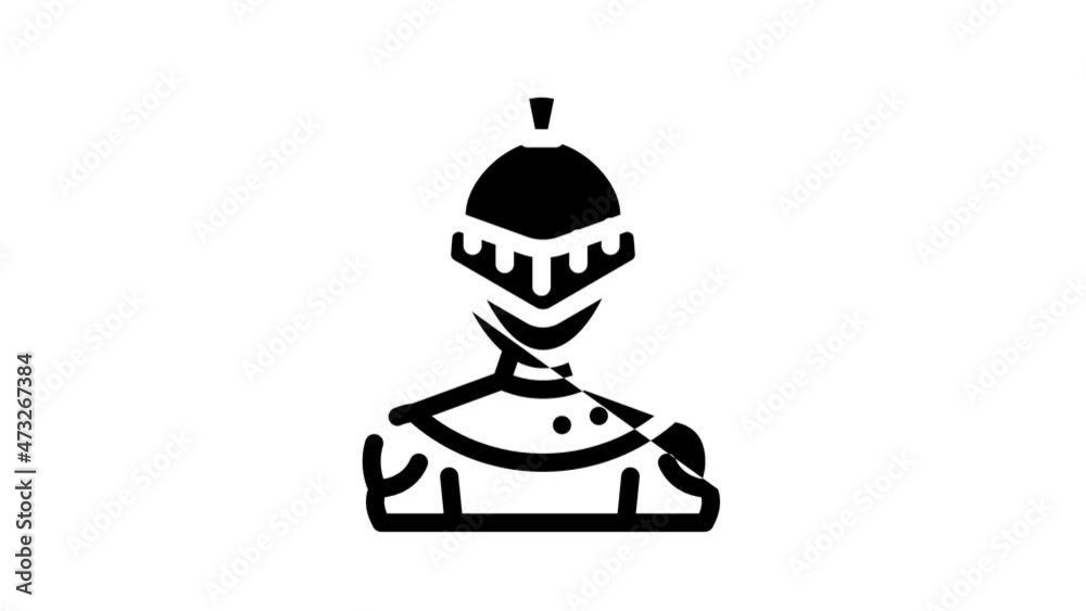 knight fantasy character animated line icon knight fantasy character sign. isolated on white background knight fantasy character animated line icon knight fantasy character sign. isolated on white background