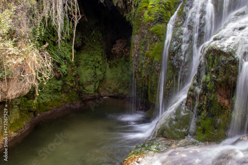 Medieval town of Frias in Spain, beautiful waterfall