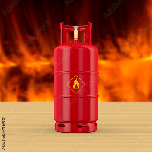 gas cylinder on table. 3D i...