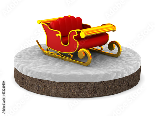 round soil ground and sled ...