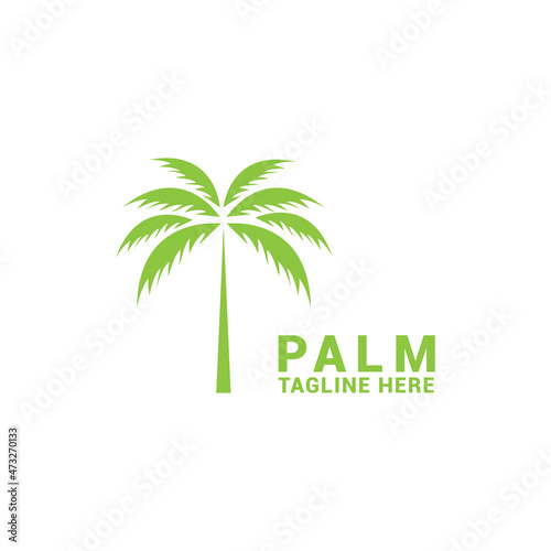 summer tree palm logo icon vector template.