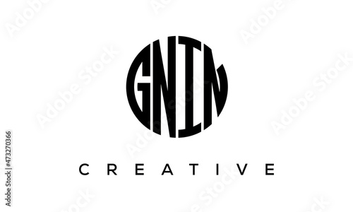 Letters GNIN creative circle logo design vector, 4 letters logo photo