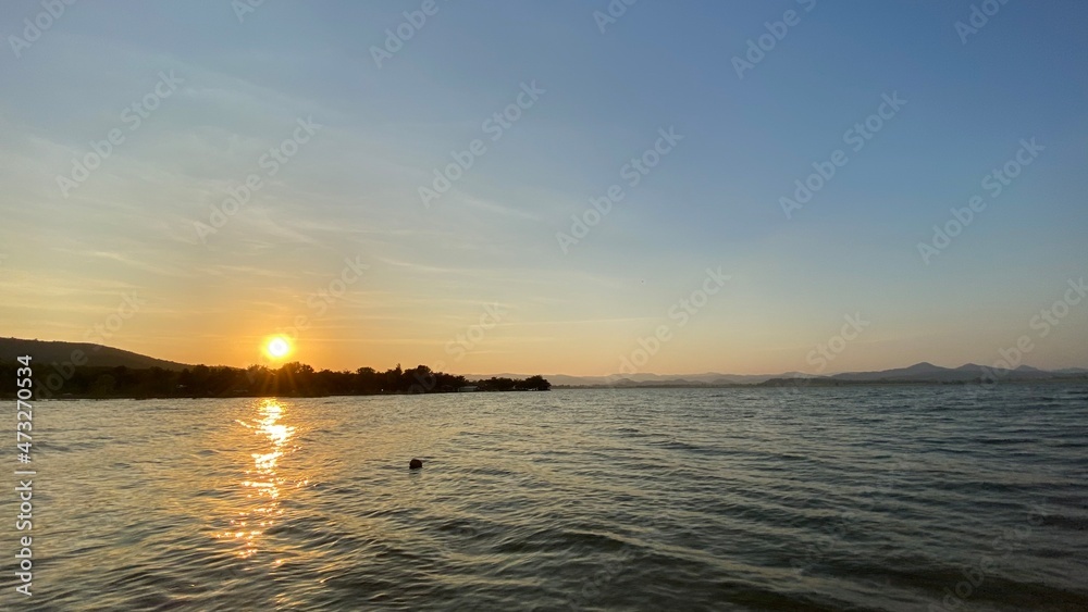sunset over the sea sunset over the sea