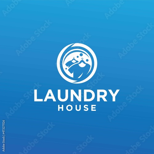 Laundry location logo design template laundry logo template design vector emblem concept design