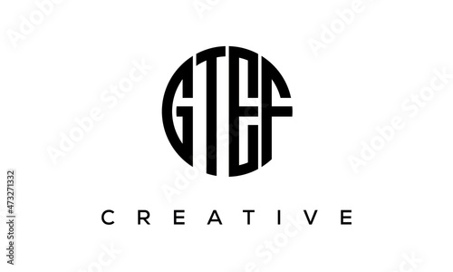 Letters GTEF creative circle logo design vector, 4 letters logo