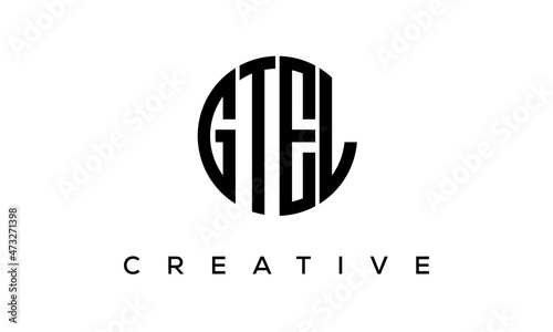 Letters GTEL creative circle logo design vector, 4 letters logo