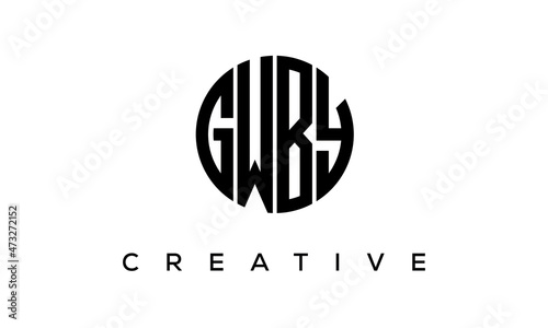 Letters GWBY creative circle logo design vector, 4 letters logo