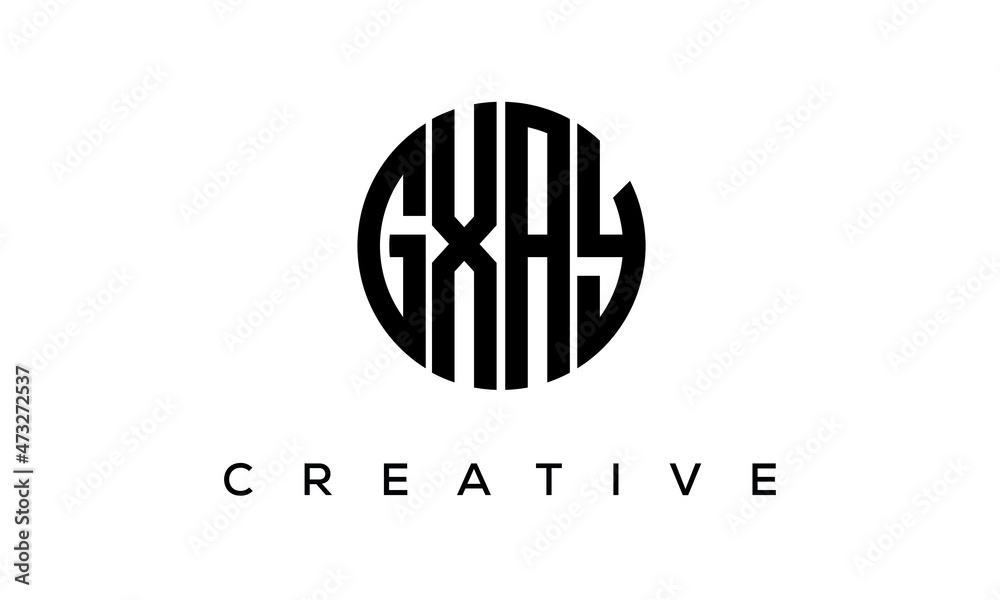 Letters GXAY creative circle logo design vector, 4 letters logo Letters GXAY creative circle logo design vector, 4 letters logo