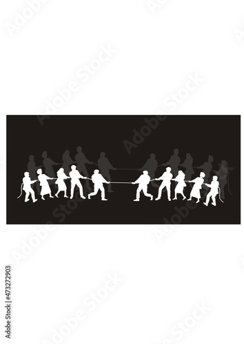 Vector illustration of people competition