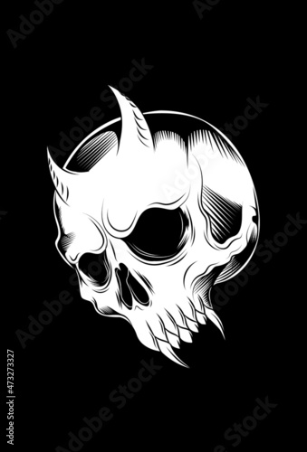 Murais de parede Skull demons vector artwork illustration
