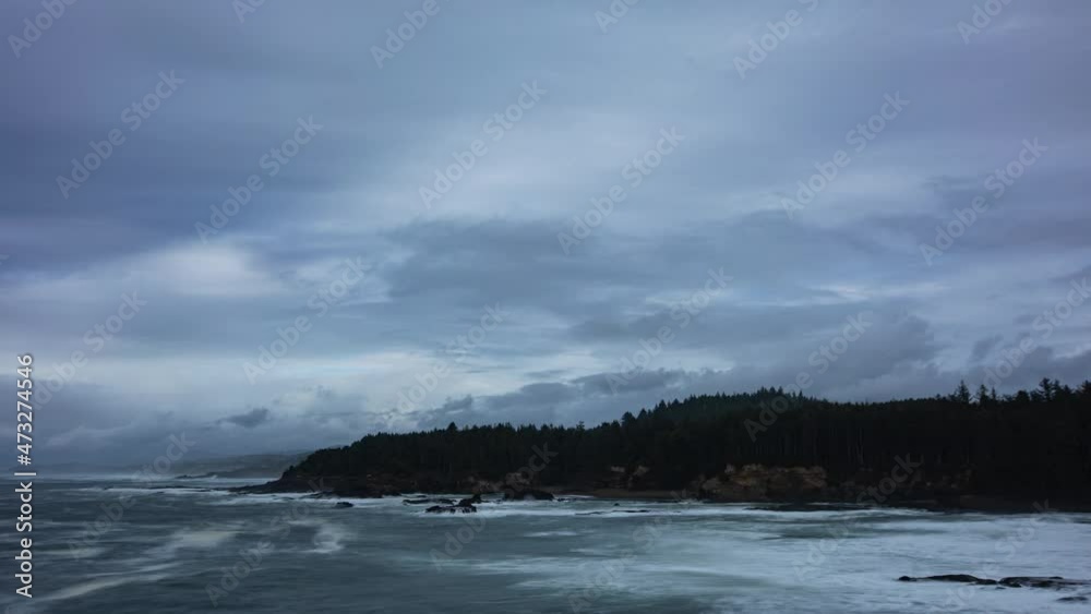 Time Lapse - Panoramic view of waves splah to the Pacific Ocean shore Time Lapse - Panoramic view of waves splah to the Pacific Ocean shore