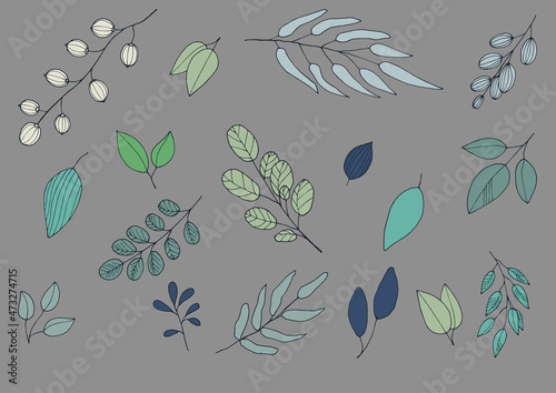 ナチュラル　葉　植物　パーツ　飾り