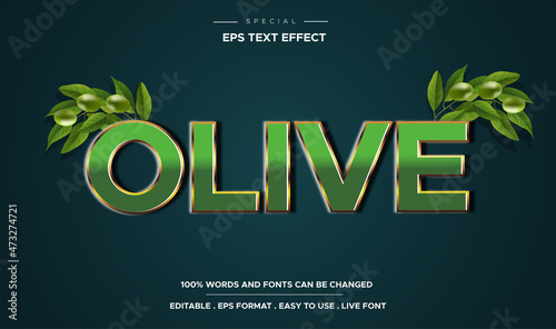 Editable text effect  olive style