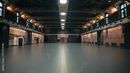 Empty War Room Inside Voltigeurs de Quebec Armoury In Quebec City, Canada. - zoom out