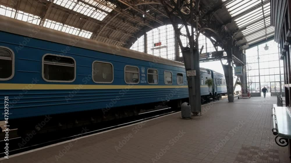 Ukrainian sleeper train at Lviv Central Ukrainian sleeper train at Lviv Central