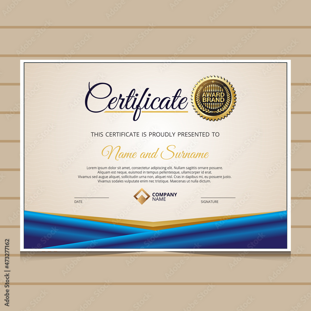 Elegant certificate template design. Elegant certificate template design.