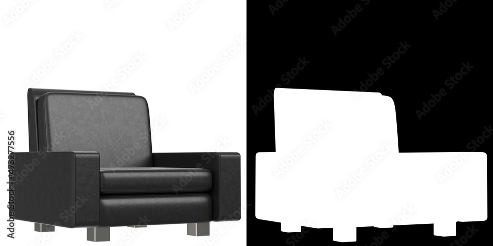 3D rendering illustration of an armchair 3D rendering illustration of an armchair