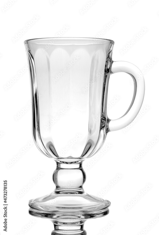 Empty glass of mulled wine on a white background Empty glass of mulled wine on a white background