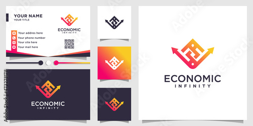 Economic logo with creative abstract element design Premium Vector © mlangsen