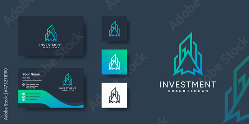Ivestment logo for building and mortgage companies Premium Vector