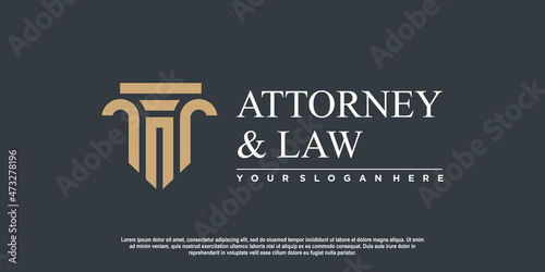 Law logo for justice, lawyer, law firm company or person Premium Vector