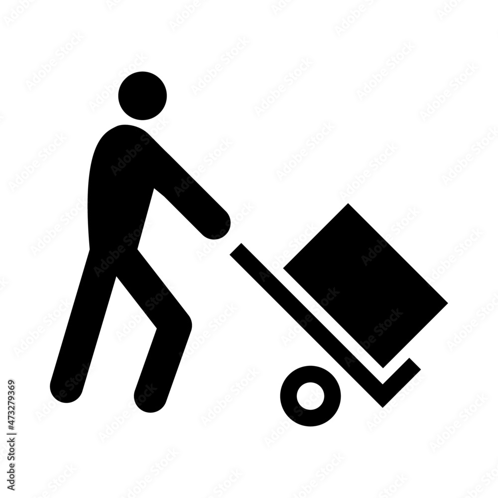 Loading and unloading vector flat style illustration black icon ...