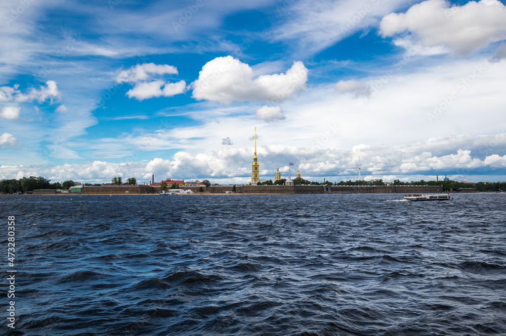 View of Neva river and the Peter and Paul fortress, Saint Petersburg View of Neva river and the Peter and Paul fortress, Saint Petersburg