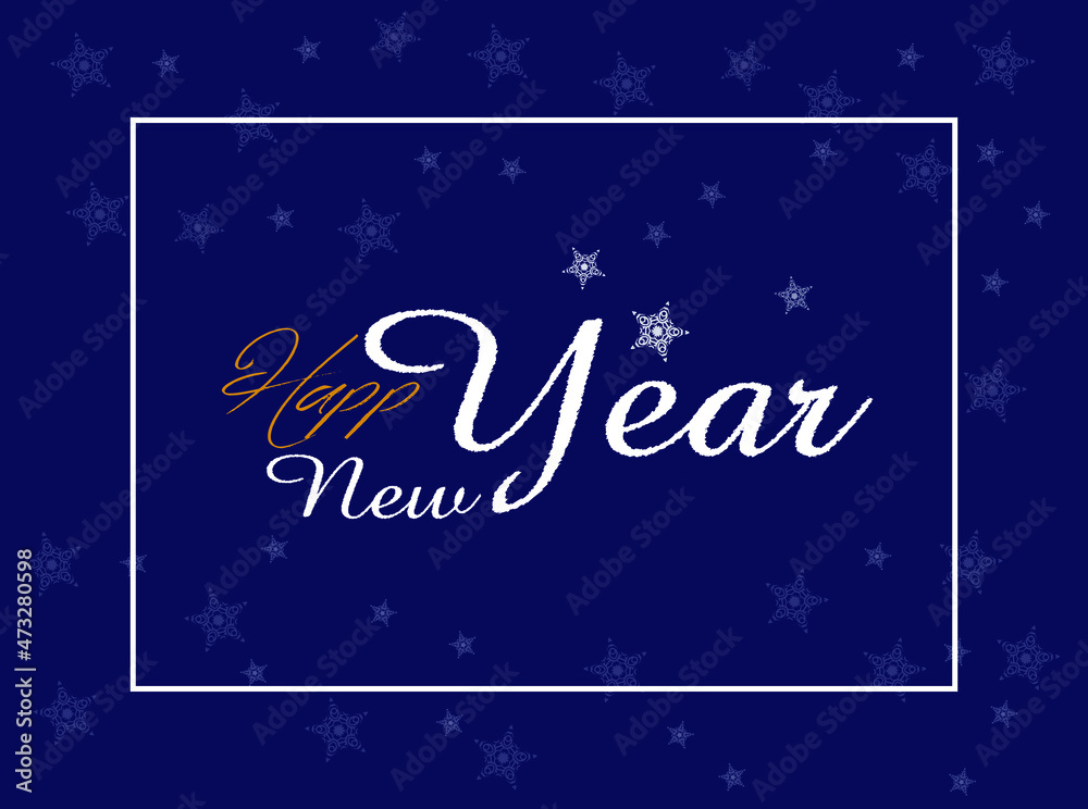 Happy New Year typography blue background design Happy New Year typography blue background design