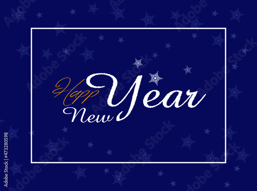 Happy New Year typography blue background design